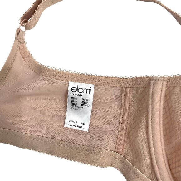 NEW Elomi Charley Stretch Plunge lace Bra Size 36DDD fawn nude - Picture 10 of 11
